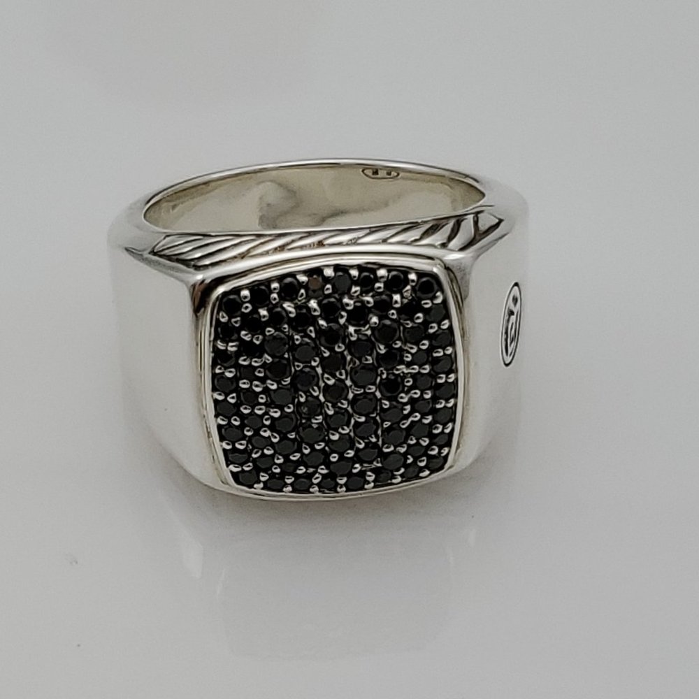 David Yurman Signet Ring Black Diamonds size 10
